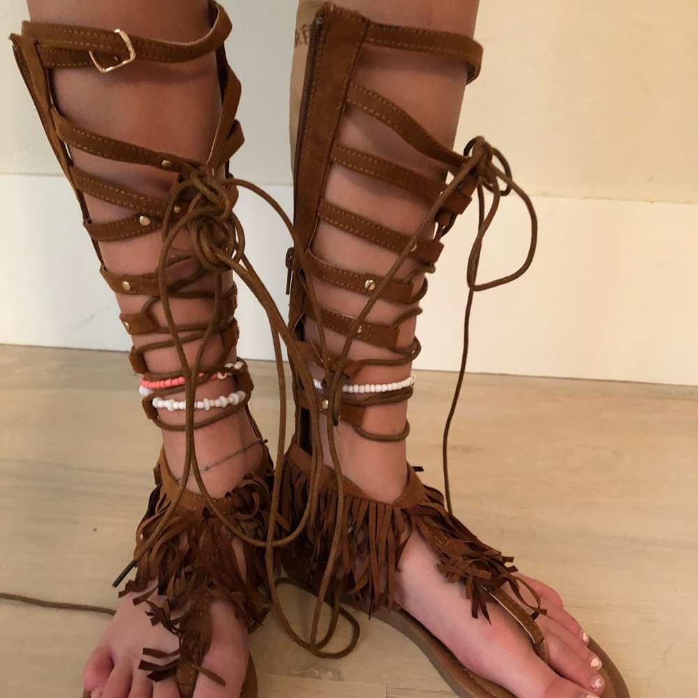 Gladiator fringe sandals